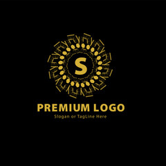 Premium Round Monogram Logo letter 'S' with Elegant Design