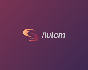 Abstract vortex vector logo. Swirl motion gradient symbol. Universal globe planet logotype. Creative letter S sign.