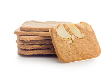 Sweet gingerbread cookies isolated on white background.