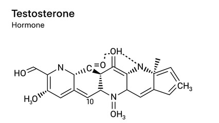 Obraz premium Testosterone hormone molecular structure diagram