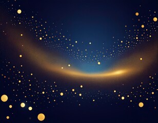 dark blue background with a yellowish glow the image is of a large empty space with a few dots scattered throughout