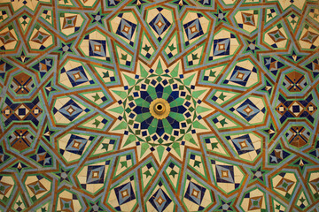 Moroccan zellige geometric mosaic pattern, traditional Islamic tilework