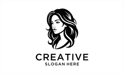 Elegant Womans Profile Logo Design.
