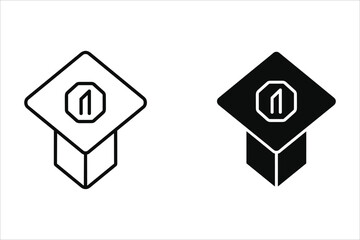 Isometric Cube With Number One Inside Icon vector illustration
