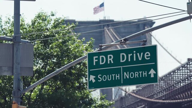 FDR Drive signage in New York City captured from street level with urban surroundings