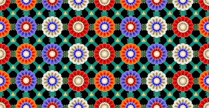 abstract seamless dancheong pattern