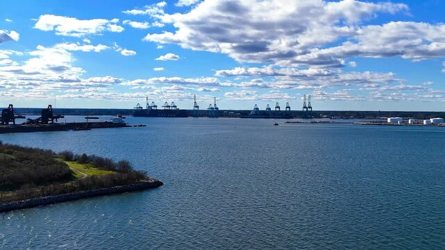High-Angle Aerial View of Norfolk International Terminals (NIT) in the Port of Virginia