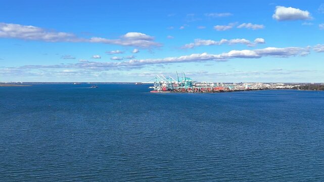 High-Angle Aerial View of Norfolk International Terminals (NIT) in the Port of Virginia