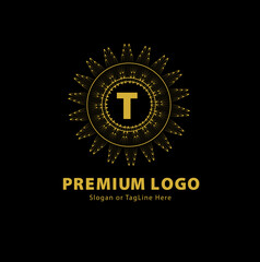 Premium Gold 'T' Logo in Circular for Premium Branding and Corporate Identity