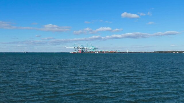 High-Angle Aerial View of Norfolk International Terminals (NIT) in the Port of Virginia
