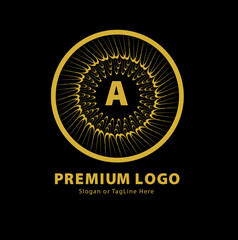 Premium Luxury Round Monogram Logo  with Letter 'A' for Corporate Identity