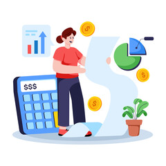 Premium download illustration of accountant