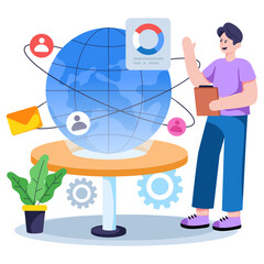 Modern design illustration of global business network