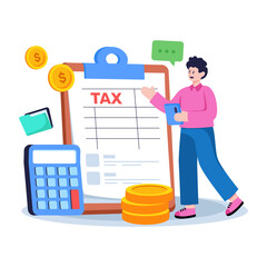 Creative design illustration of tax calculation