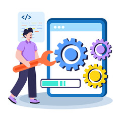 Premium download illustration of website maintenance