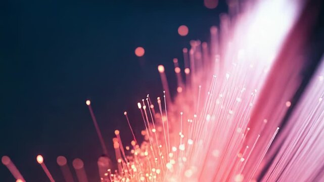 Fiber optics transmitting light signals for data network