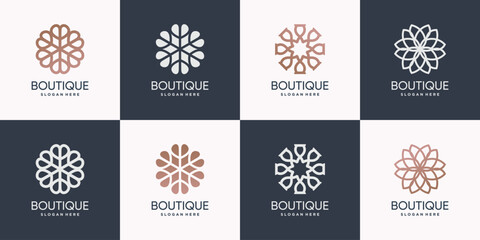 Boutique logo bundle Premium Vector