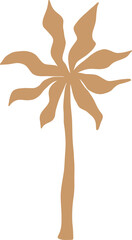 Hand Drawn Twisted Leaf Palm Tree