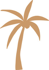 Hand Drawn Curved Palm Tree