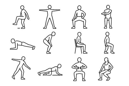 Minimalist workout expansion opener reach icon seated soft icons heel relaxed stance