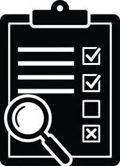 Checklist inspection icon with magnifying glass vector illustration
