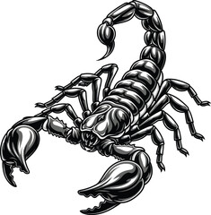 Scorpion Detailed Illustration Dangerous Insect Art