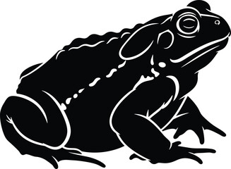 Frog silhouette illustration sitting vector art