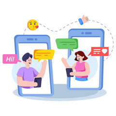 Modern design illustration of online chatting
