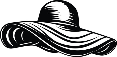 Wide Brimmed Sun Hat Fashion Illustration