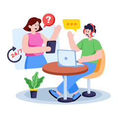 Modern design illustration of online customer service