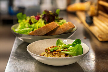 The Kitchen prepare a vegetarian salad 