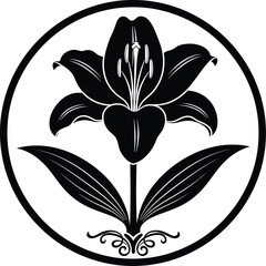 Lily Flower Emblem Vector