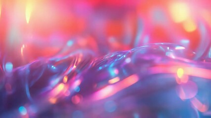 Holographic liquid surface creating vibrant abstract light reflections - Powered by Adobe