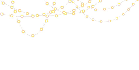 Glowing Christmas lights PNG overlay bulbs twinkle with gentle shine festive garland string light .