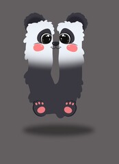 Panda alphabets A to Z,  panda bear alphabets, letter U,panda  theme fonts ,panda  character alphabets , A to Z. © 112211 studio 