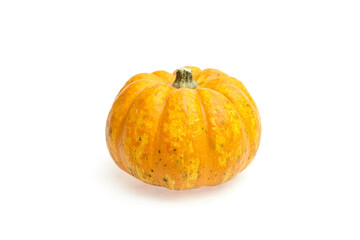 Vibrant orange pumpkin with textured skin and distinct ridges, showcasing its natural beauty and freshness, perfect for autumn decorations and seasonal culinary uses