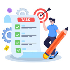 Perfect design illustration of task management