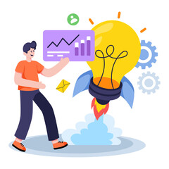 Modern design illustration of business startup idea