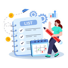 Premium download illustration of plan list