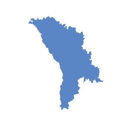 Map of Moldova, sign silhouette. World Map Globe. Vector Illustration isolated on white background. Europe continent.
