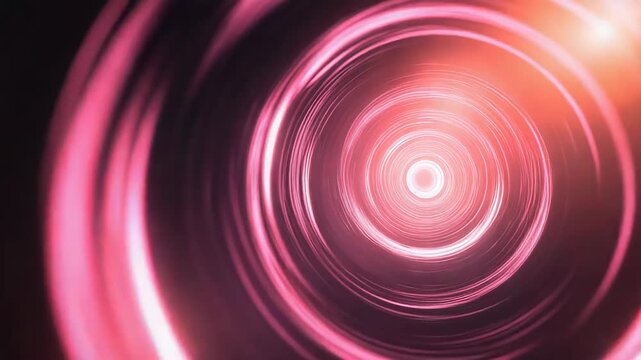 Glowing pink data flow tunnel abstract background