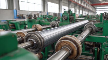 Medium shot highlighting concurrent hybrid rolling technique with synchronized cold and hot rolling machines shaping metal sheets.