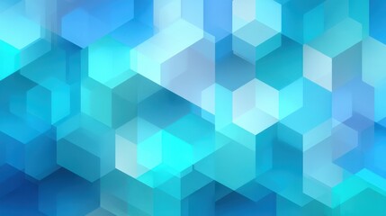 Fototapeta premium Abstract Geometric Pattern with Light Blue and Turquoise Hexagons Creating a Soft and Dreamy Background for Creative Design Projects
