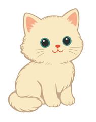 Cute kitten. Vector isolated illustration