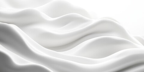 Obraz premium White fabric texture with soft abstract waves and smooth flowing minimalist background. Elegant surface for modern decor or interior visual design concepts.