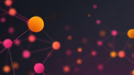 Abstract representation of molecular structure with vibrant colorful spheres and connections on a dark background, symbolizing innovation and technology concepts