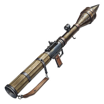 A detailed illustration of a rocket-propelled grenade launcher.