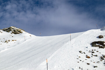 View of a ski slope in Dufourspitze ski area