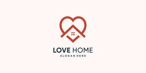 House logo with creative love concept Premium Vector part 3