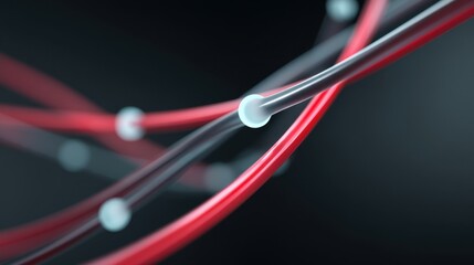 Abstract representation of colorful flowing lines with glowing nodes, showcasing the concept of connectivity and digital communication in a modern design